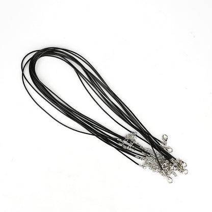 200-Piece Black Leather Jewelry Cord with Clasps