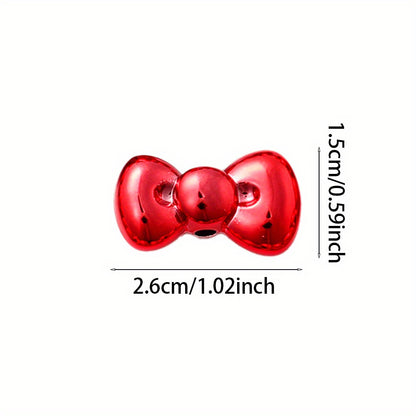10pcs 15x26mm Christmas Bow Acrylic Beads