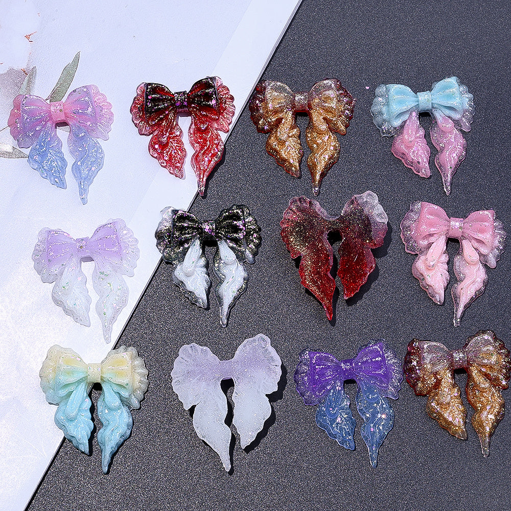Glow Gradient Bow Resin Patches