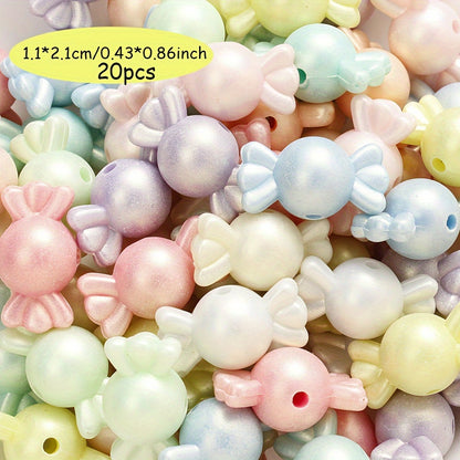 10/20/30/50/100/200pcs Macaron Color Acrylic Beads