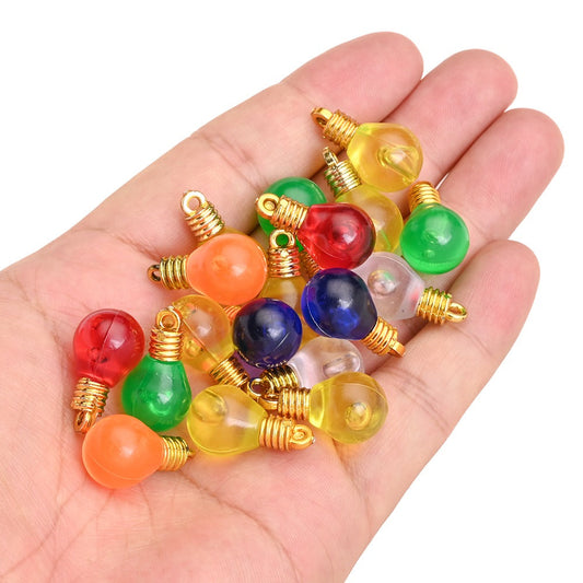 10PCS 6–28mm Light Bulb Shape Resin Pendant Set