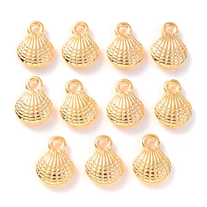 Gold and Silver CCB Shell Pendant Beads