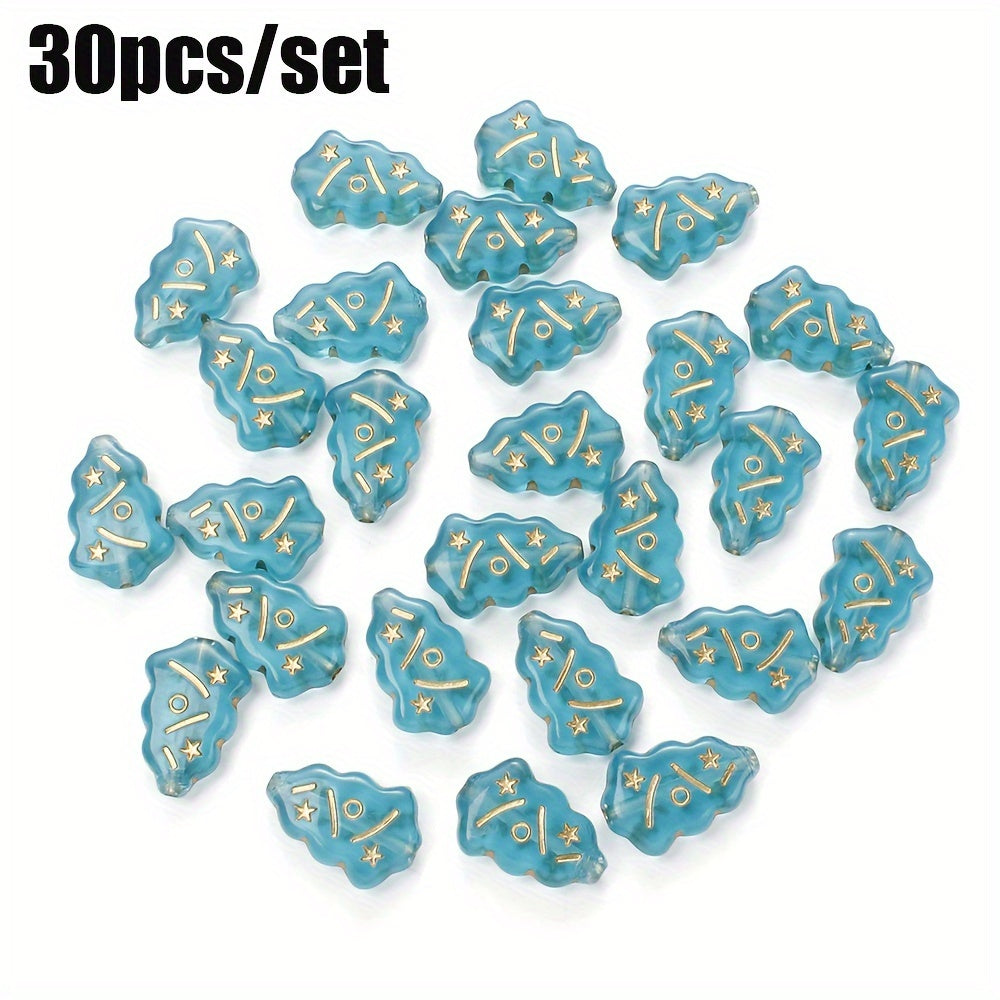 30pcs/set Shiny Christmas Tree Acrylic Beads