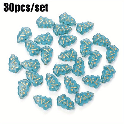 30pcs/set Shiny Christmas Tree Acrylic Beads
