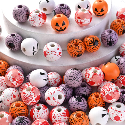 Halloween Printed Wooden Beads