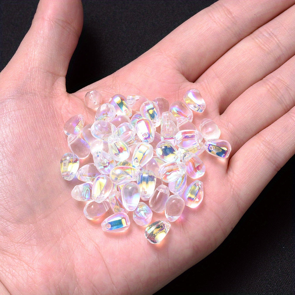 10PCS AB Water Drop Crystal-Style Bead Set