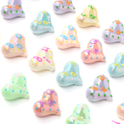 5pcs/set 17x22mm Sweet Heart Acrylic Beads