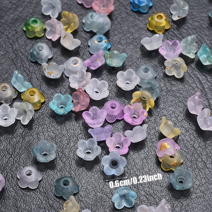 500pcs 3x6mm Lily of the Valley Acrylic Flower Cap Beads