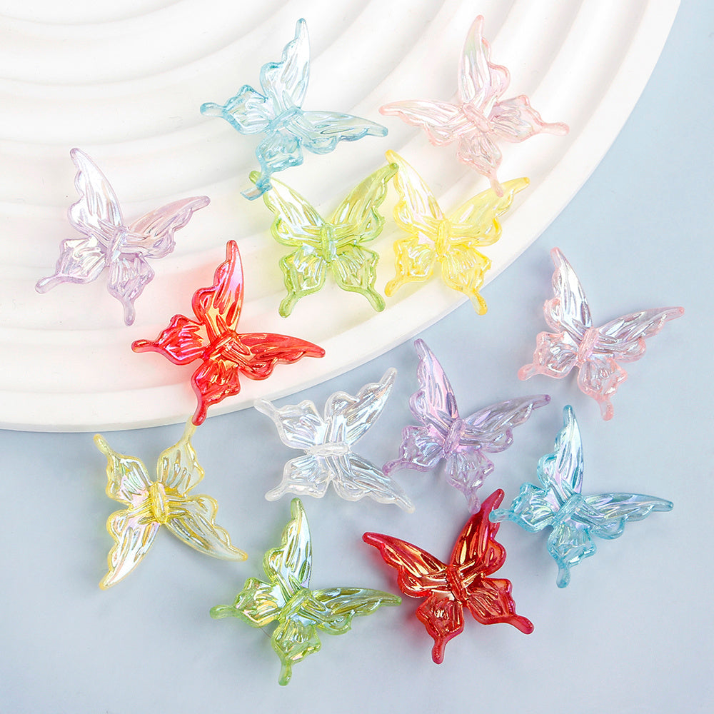 30pcs/set 25mm Transparent Butterfly Acrylic Beads