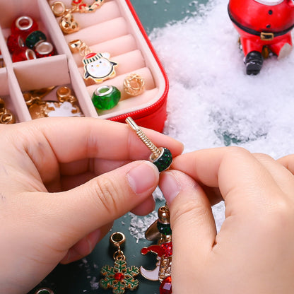 55-Piece Christmas-Themed Bracelet Making Kit