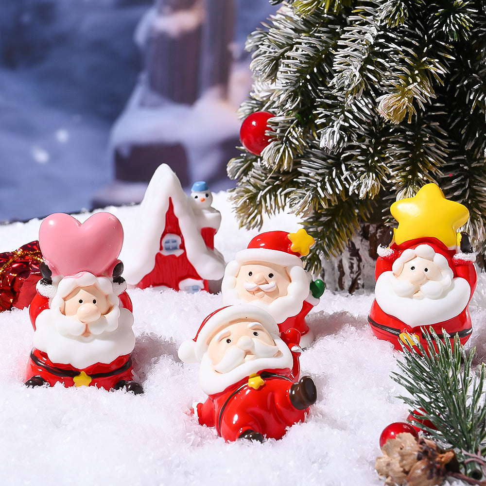 Resin Santa Claus Ornament Set