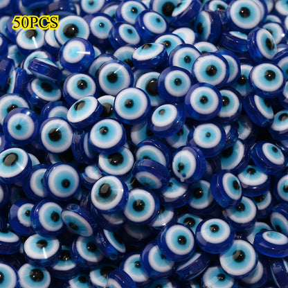 20/50pcs 6-14mm Colorful Flat Round Eye Resin Beads