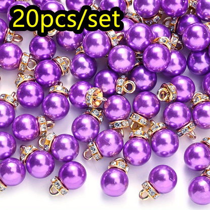 20pcs/set Shiny CCB Christmas Imitation Pearl Pendant Beads