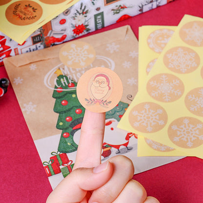 Santa Snowflake Round Stickers