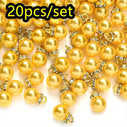 20pcs/set Shiny CCB Christmas Imitation Pearl Pendant Beads