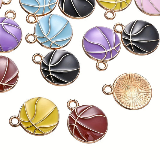 10PCS 12×15mm Colorful Basketball Acrylic Pendant Set