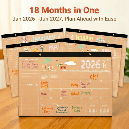 1/2/5PCS 2026–2027 18-Month Wall Calendar