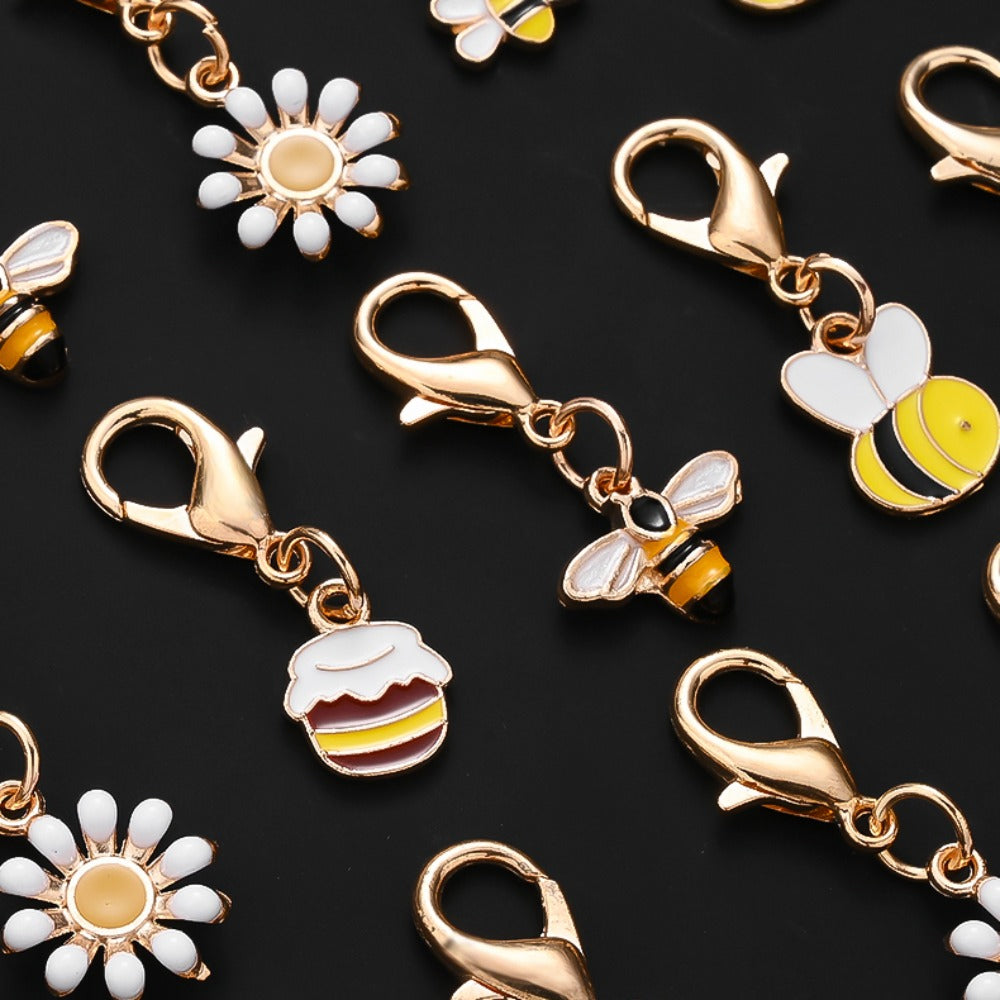 Summer Yellow Enamel Charm Set