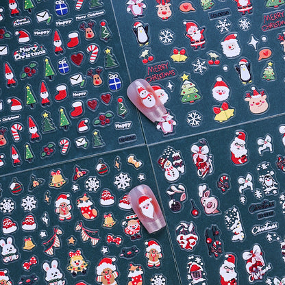Christmas 5D Relief Nail Art Stickers