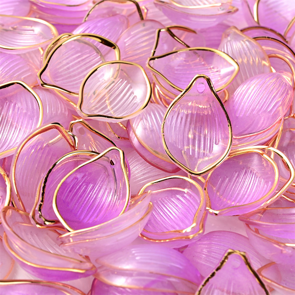 50pcs/set 15x22mm Fashion Petal Beads