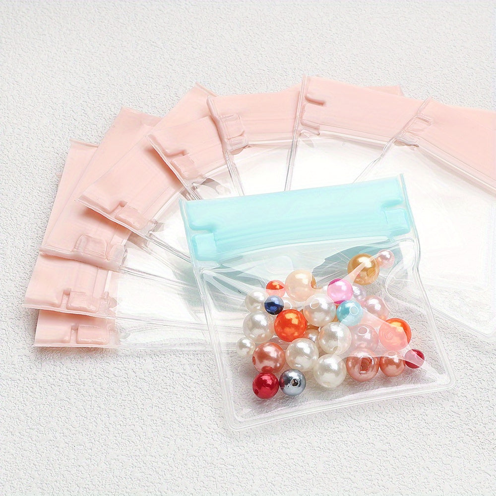10-Piece Clear Plastic Self-Sealing Jewelry Packaging Bags