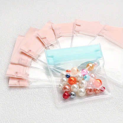 10-Piece Clear Plastic Self-Sealing Jewelry Packaging Bags