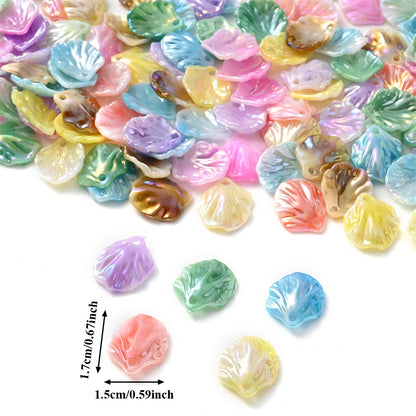 50pcs 15x17mm Acrylic Shell & Leaf Beads