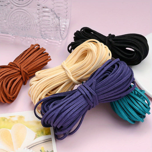 5-Piece 10-Yard Multicolor Faux Suede Cord Set