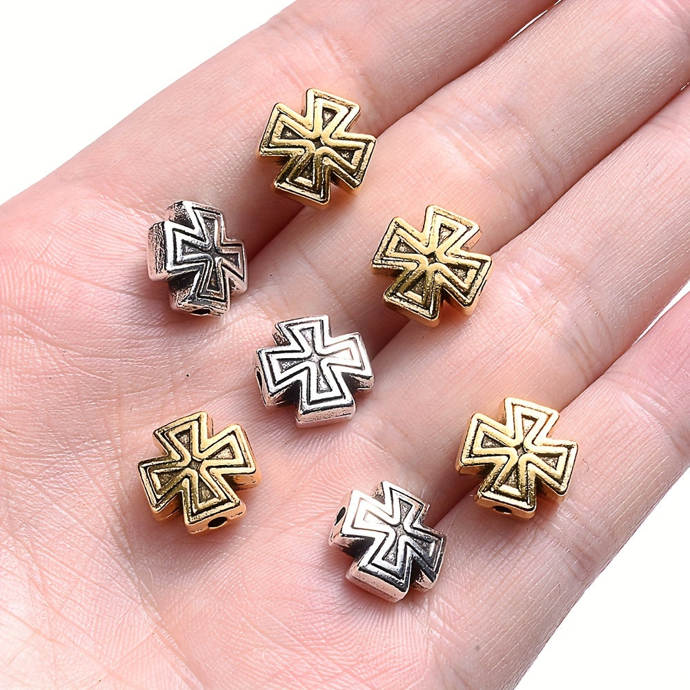 Vintage Cross Metal Spacer Beads
