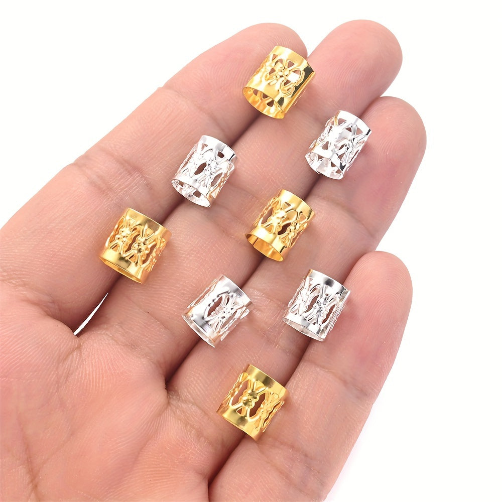 100PCS 8×9mm Vintage Flower Tube Alloy Spacer Bead Set