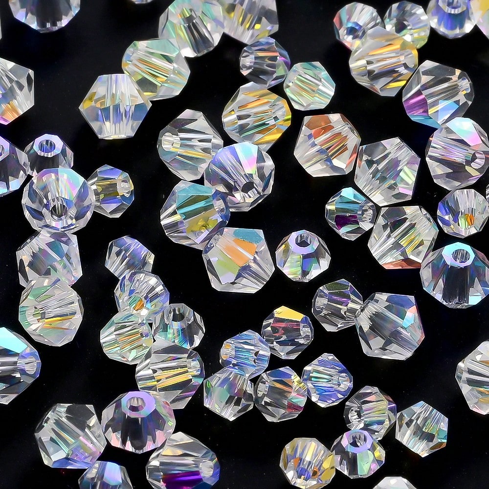3/4 mm AB Glass Rhombus Beads