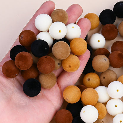 Velvet Fabric Acrylic Round Beads