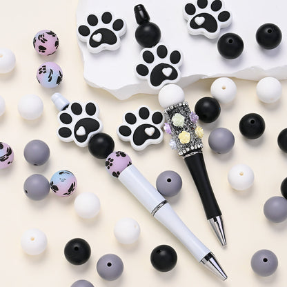 40PCS Paw Shape Silicone Bead Set