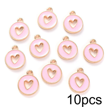 Valentine's Day Round Openwork Heart Alloy Charms