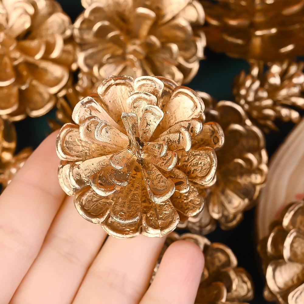 Golden Christmas Pine Cone Ornaments