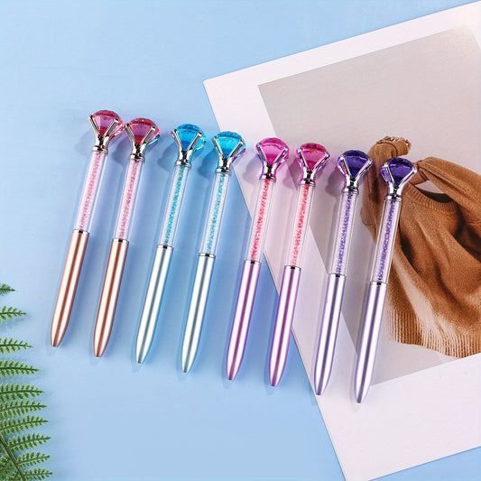 12-Piece Artificial Crystal Rotating Ballpoint Pens