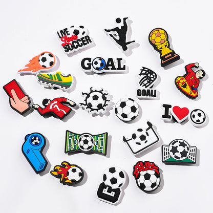 20/34-Piece PVC Soccer Shoe Charms
