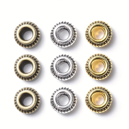 Antique Gold Wheel Metal Spacer Beads