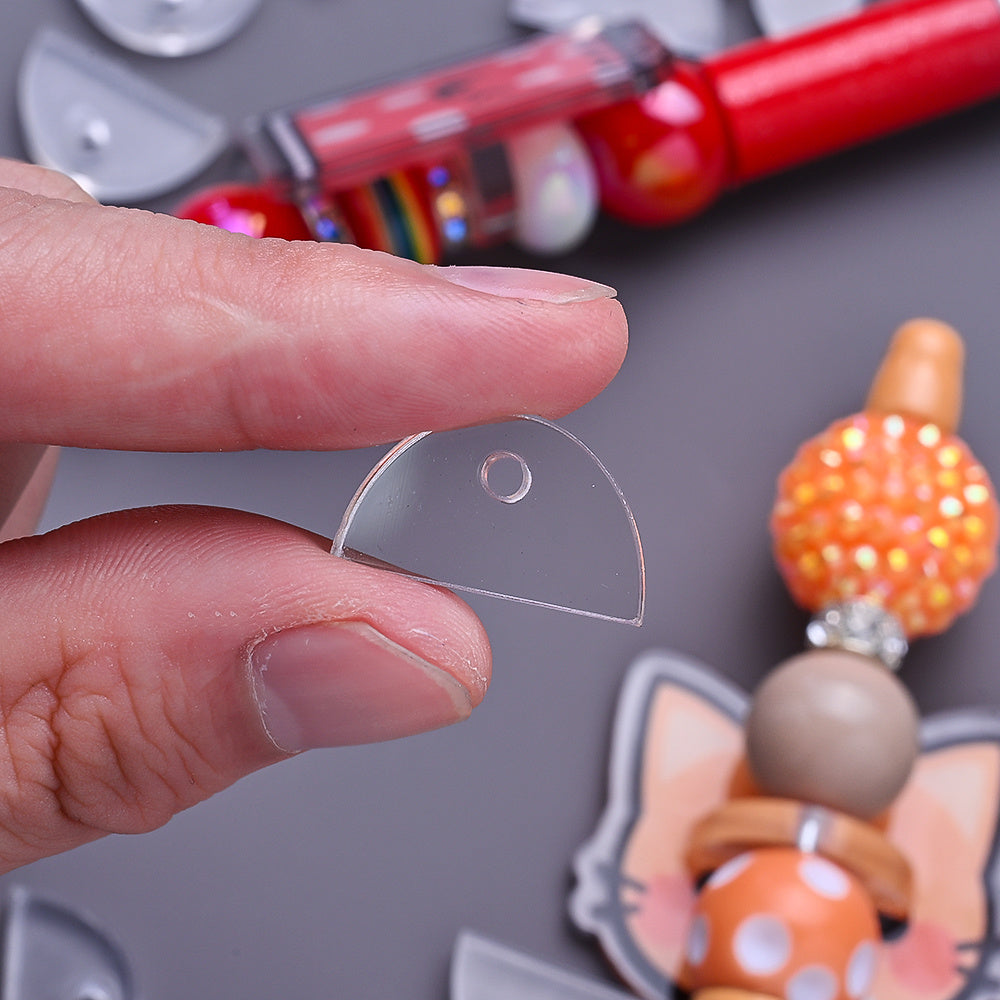 Transparent Acrylic Semicircle Spacer Beads