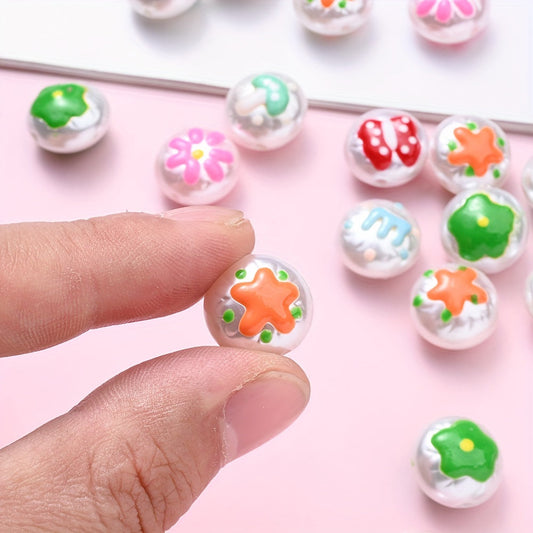 Hand-Painted Acrylic Round Spacer Beads