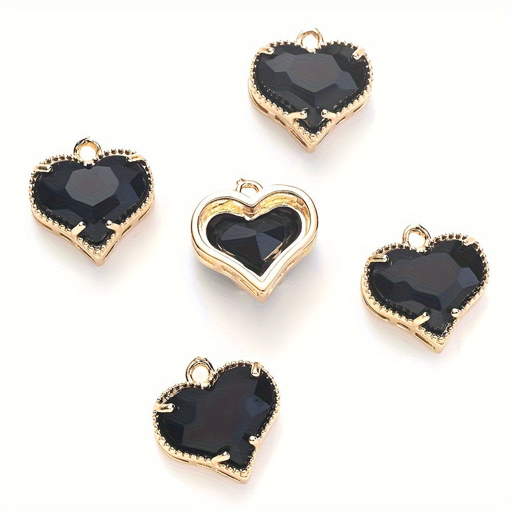 Faceted Heart Rhinestone Pendants