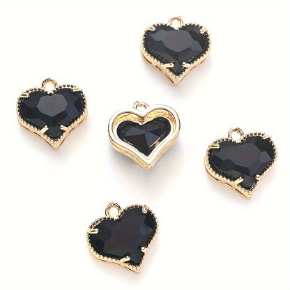 Faceted Heart Rhinestone Pendants