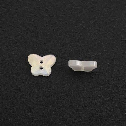 20PCS White AB Butterfly Resin Double-Hole Buttons