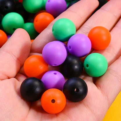 20pcs/lot 15mm Halloween Silicone Round Focal Beads