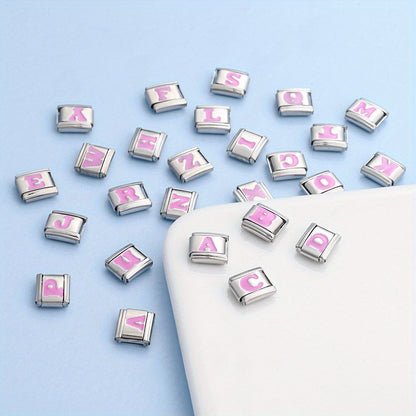 Colorful Stainless Steel Letter Bead