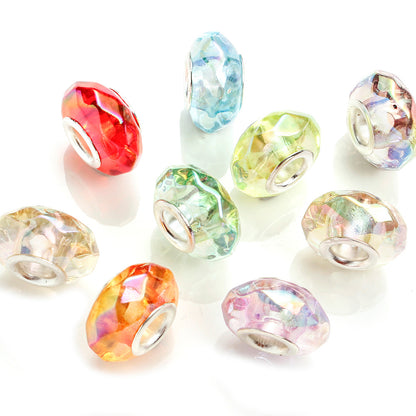 30pcs/set Transparent Faceted Acrylic Large Hole Beads