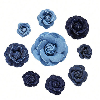 5PCS Artificial Rose Flower Head Set