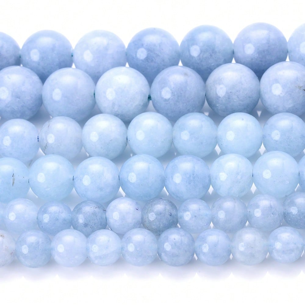4/6/8/10mm Aquamarine Blue Stone Loose Beads