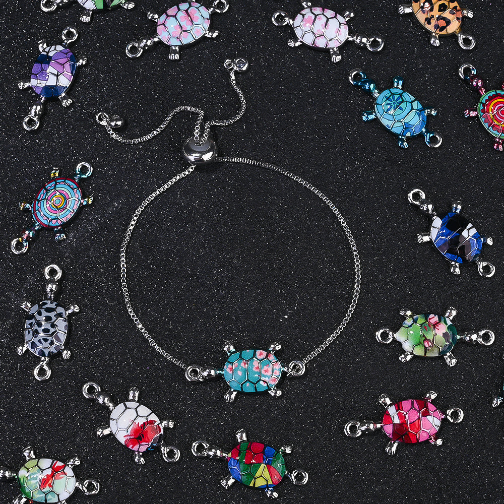 10PCS Multicolor Alloy Turtle Pendant Set