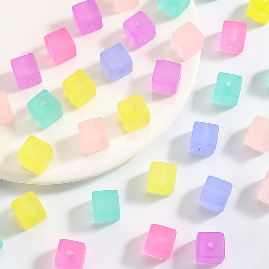 Multicolor Acrylic Square Spacer Beads